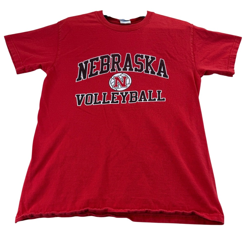 Gildan T-Shirt Men S Red Nebraska Volleyball Ultra Cotton Short Sleeve Graphic
